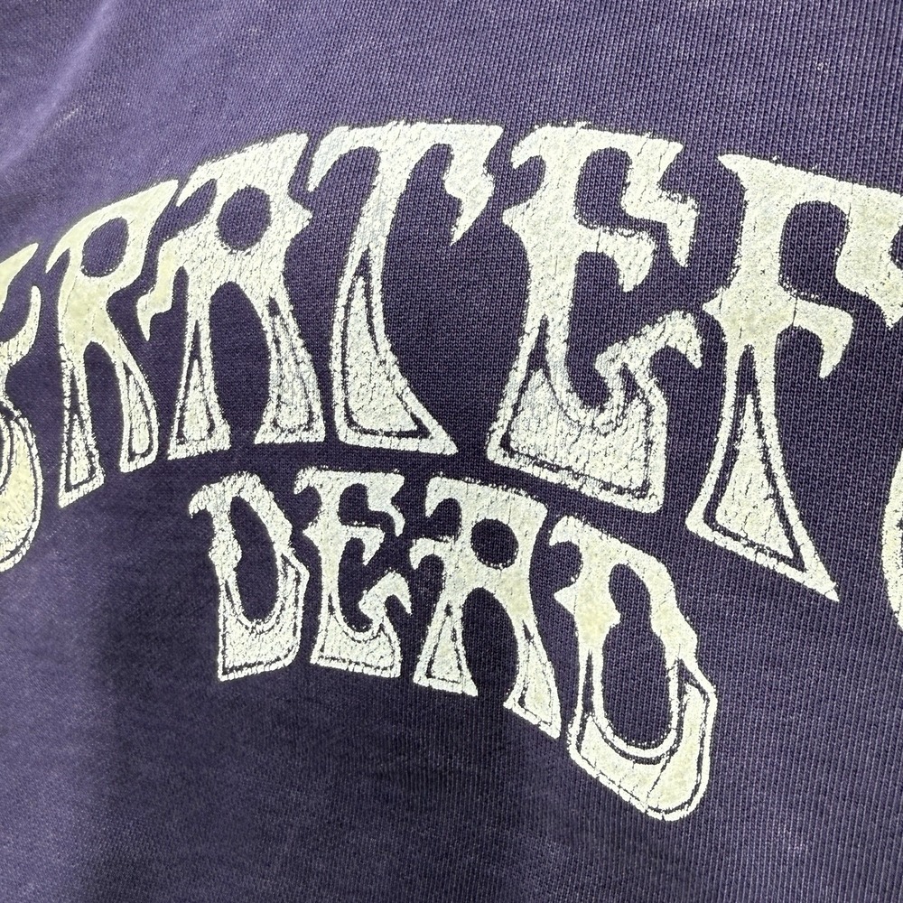 Grateful Dead Lucky Brand Hoodie Mens Large Purple Modern Distressed Look - Picture 8 of 13